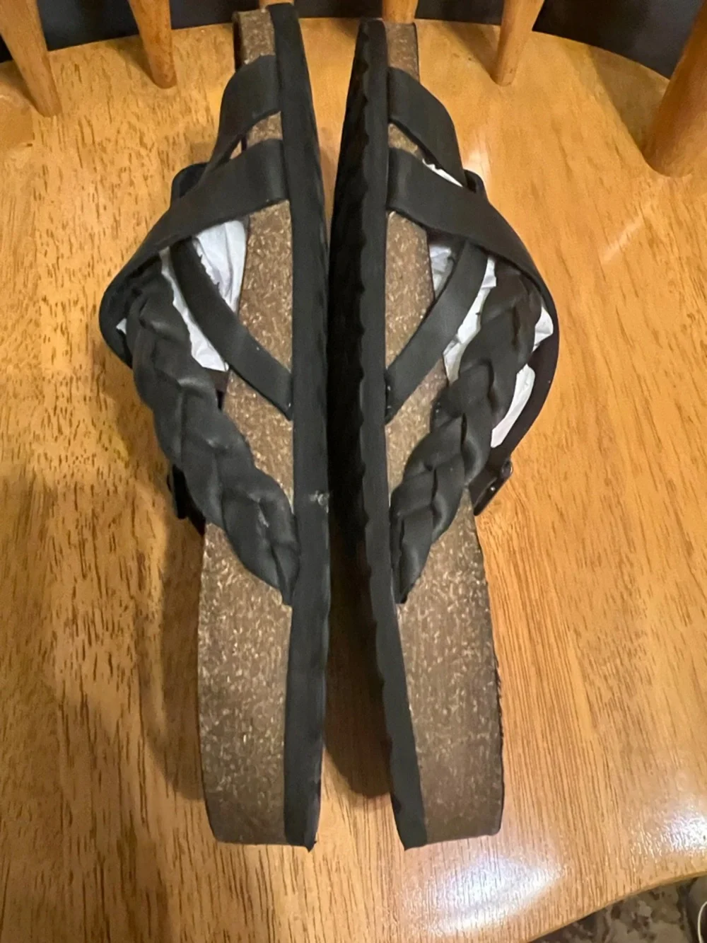 Sonoma Black Braided Strap Slide Sandals - Picture 4 of 9